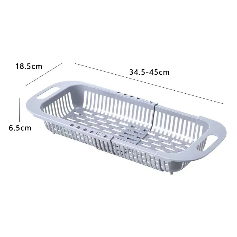 Drain Basket Bowl Rack Kitchen for Fruit Basin Storage Rack Sink Retractable Sink Storage Rack