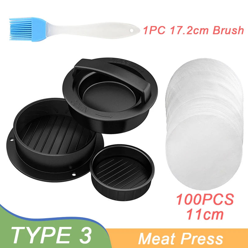 Hamburger Meat Press Maker Perfect Round Shape Non-Stick Stuffed Burger Patties Beef Grill Pie Press Mould Maker Kitchen Accessories