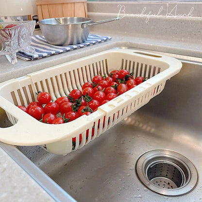 Drain Basket Bowl Rack Kitchen for Fruit Basin Storage Rack Sink Retractable Sink Storage Rack