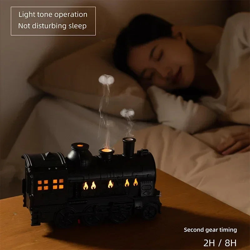 Mini Train Shape Aromatherapy Essential Oil Diffuser Ultrasonic Cool Mist Air Humidifier with LED Lamp Aroma Difusor Atomizer