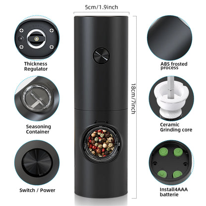 Electric Automatic Salt and Pepper Grinder Set Rechargeable with Gravity Spice Mill Adjustable Spices Grinder Kitchen Tools