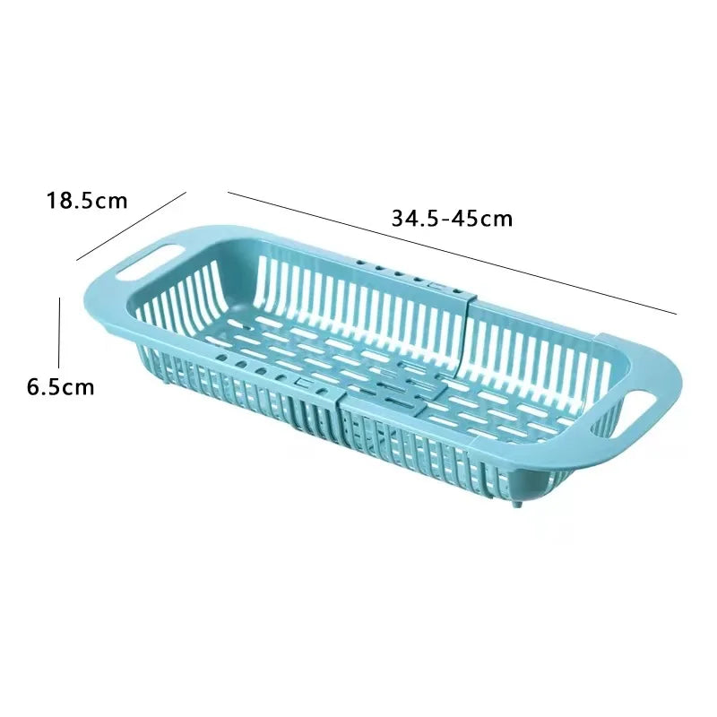 Drain Basket Bowl Rack Kitchen for Fruit Basin Storage Rack Sink Retractable Sink Storage Rack