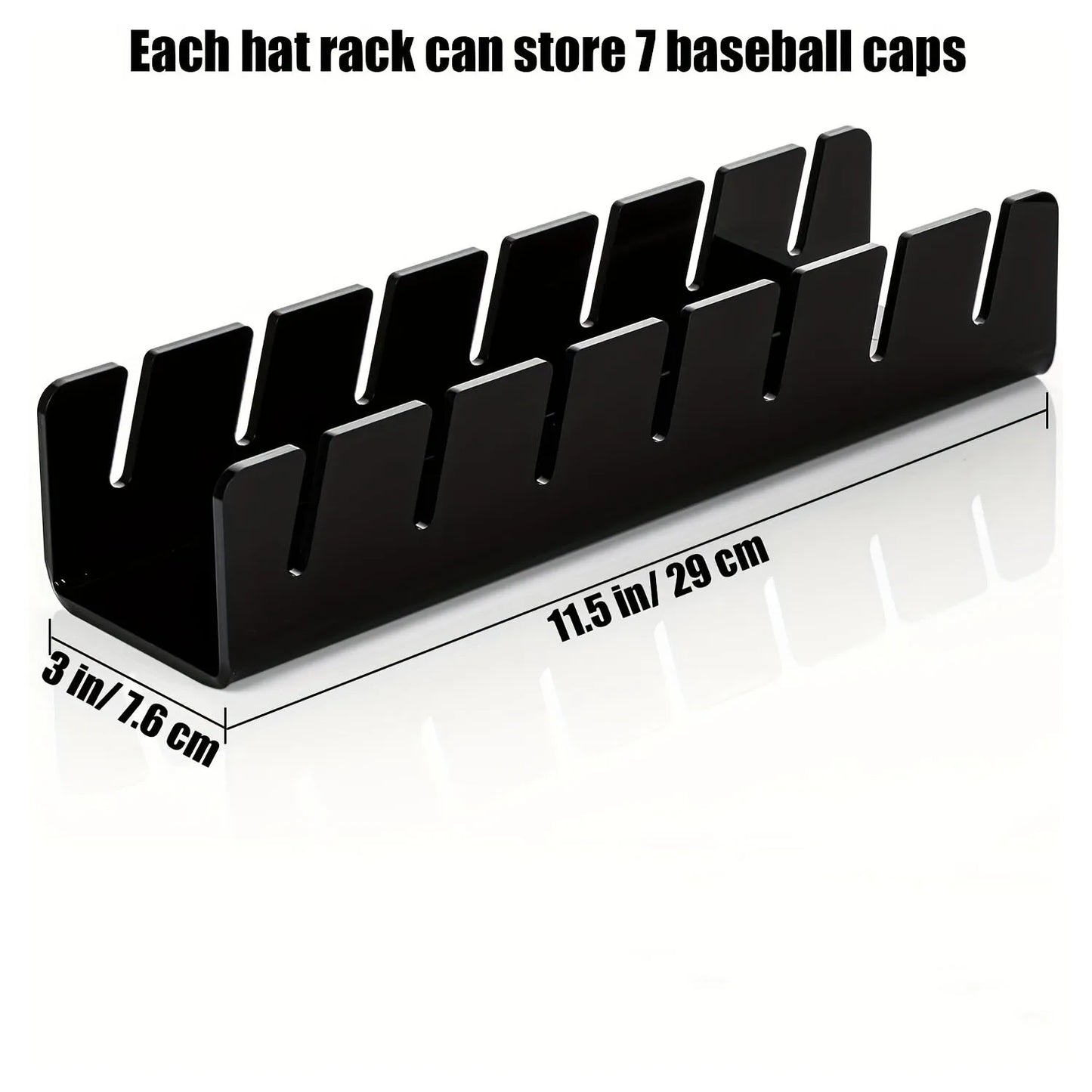 Durable 7-Hole Clear Acrylic Baseball Cap Display Rack - Perfect for Home Storage and Stylish Organization