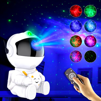 Enchanting Galaxy Projector Night Light - Astronaut Design for Magical Bedroom Decor & Perfect Gift for Kids