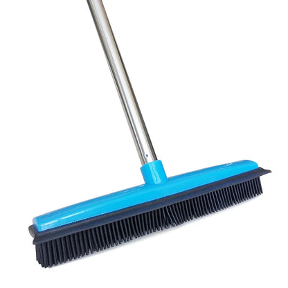 Rubber Broom Pet Hair Lint With Removal Piece Telescopic Bristles Magic Clean Sweeper Squeegee Scratch Bristle Long Push Broom Soft