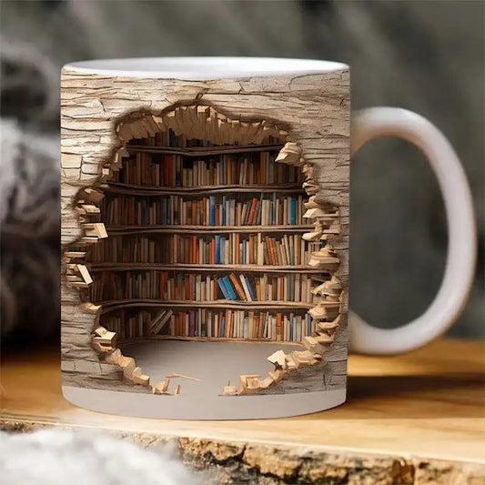 Creative Mark Cup Coffee Cup Teacup 3D Effect Wall Crash and Bookshelf