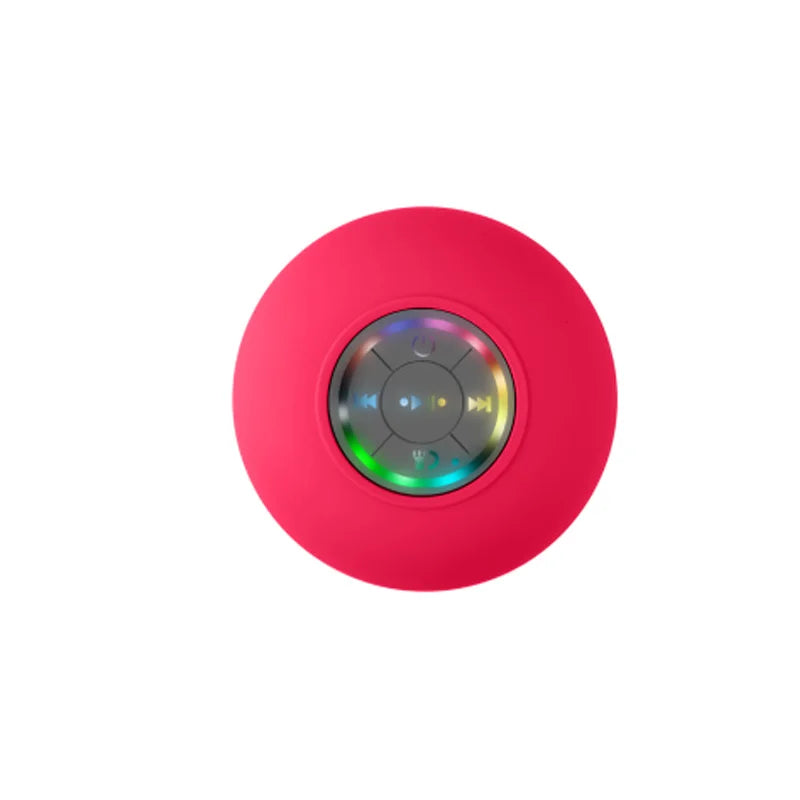 Portable Waterproof Bluetooth Speaker with Suction Cup, Subwoofer and LED Lights 