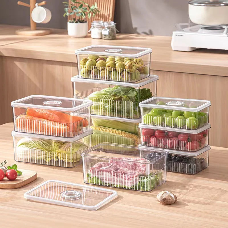 Fridge Organizer Food Storage Containers Fresh Vegetable Fruit Baskets Refrigerator Storage Box Kitchen Organizer