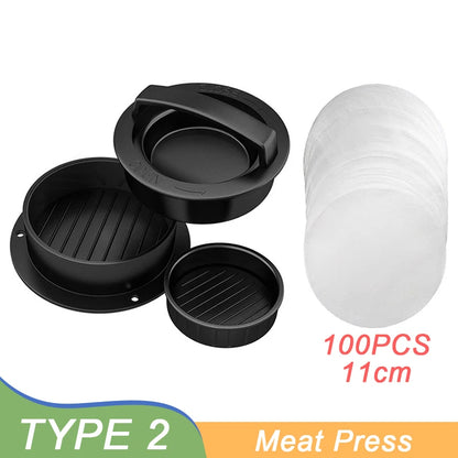 Hamburger Meat Press Maker Perfect Round Shape Non-Stick Stuffed Burger Patties Beef Grill Pie Press Mould Maker Kitchen Accessories