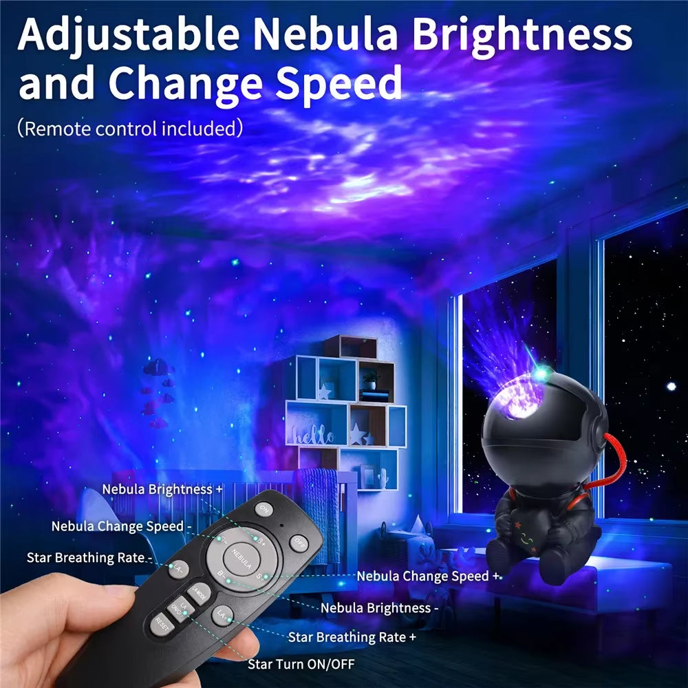 Enchanting Galaxy Projector Night Light - Astronaut Design for Magical Bedroom Decor & Perfect Gift for Kids