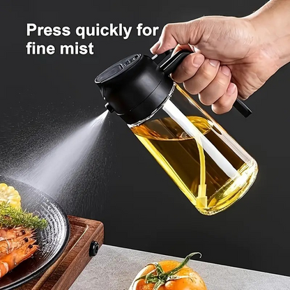 Spray Bottle for Kitchen Oils Spray Olive Oil Spray Cruet Plastic 2Way Kitchen Oil Dispenser Cooking Kitchen Accessories Utensil